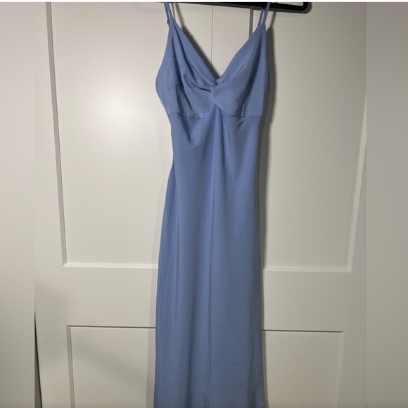 Abercrombie Baby Blue Slip Dress with Front Knot - Picture 4 of 8